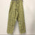 Farmers’ MONPE Iroha Horizontal Kasuri Check Yellow-Purple / Eel’s Nest